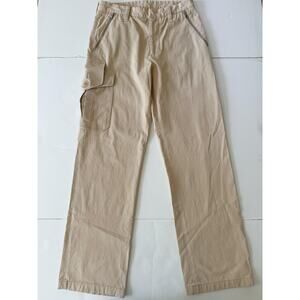 Prada Cargo Pants Mens 30x32 Beige Cotton Stretch Zip Pockets Made Italy Casual